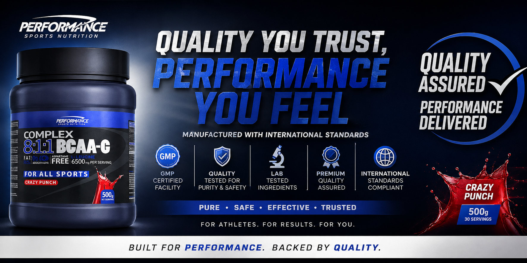 Performance Sports Nutrition BCAA-G 8:1:1 500gr
